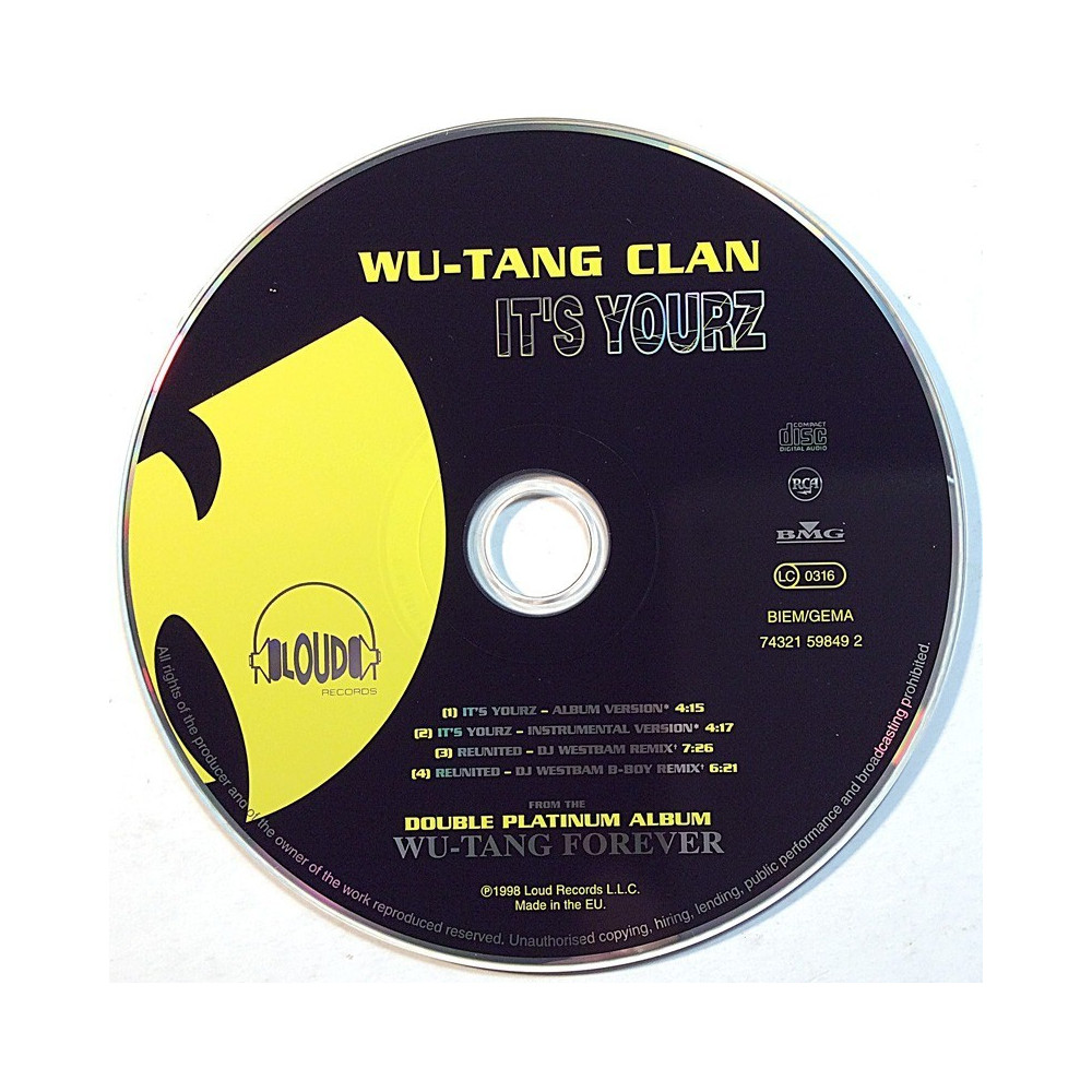 Wu-Tang Clan 1998  It’s Yourz+3 CD-single CD utan omslag