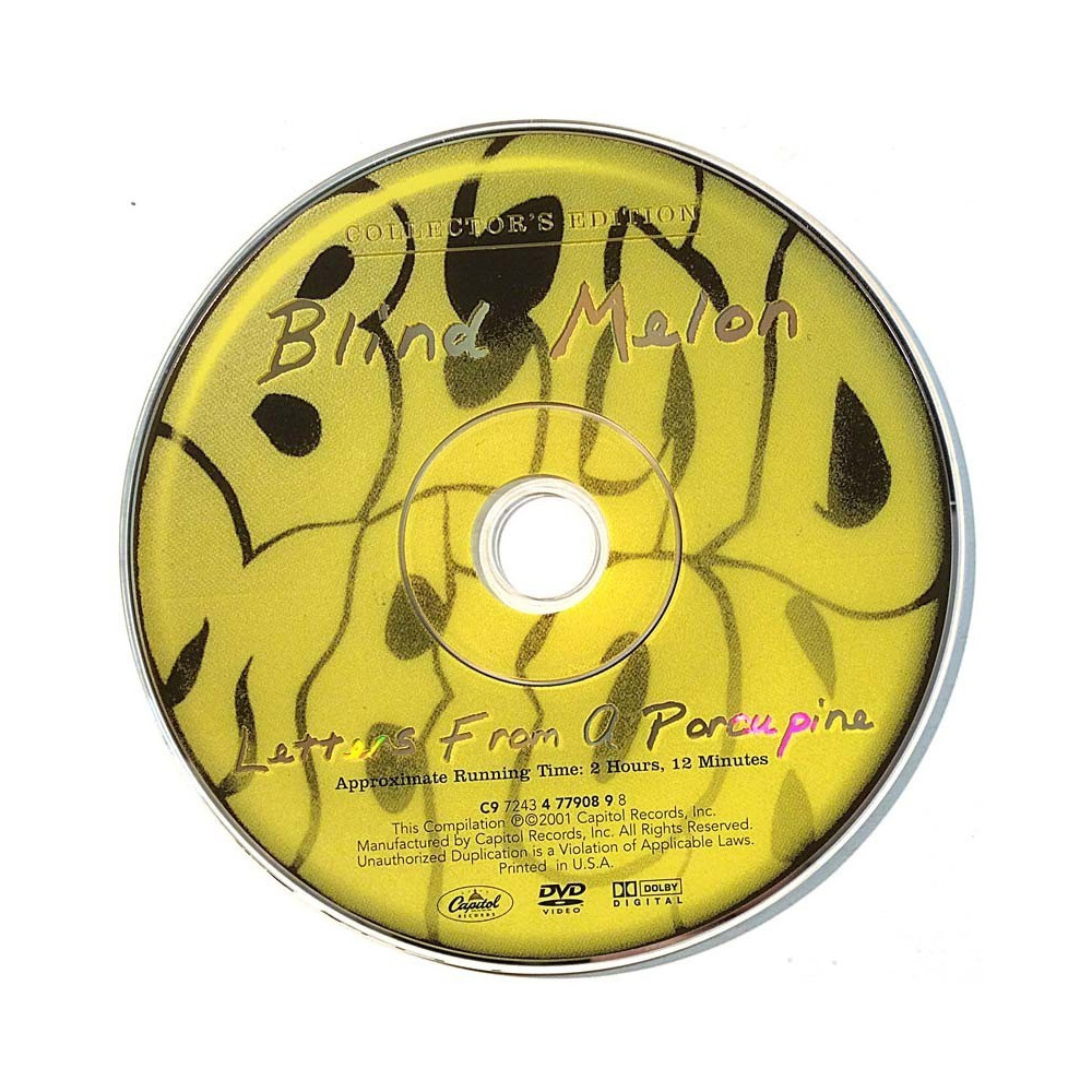 Blind Melon kanneton DVD: Letters From Porcupine  kansi Ei kuvakantta levy EX kanneton DVD