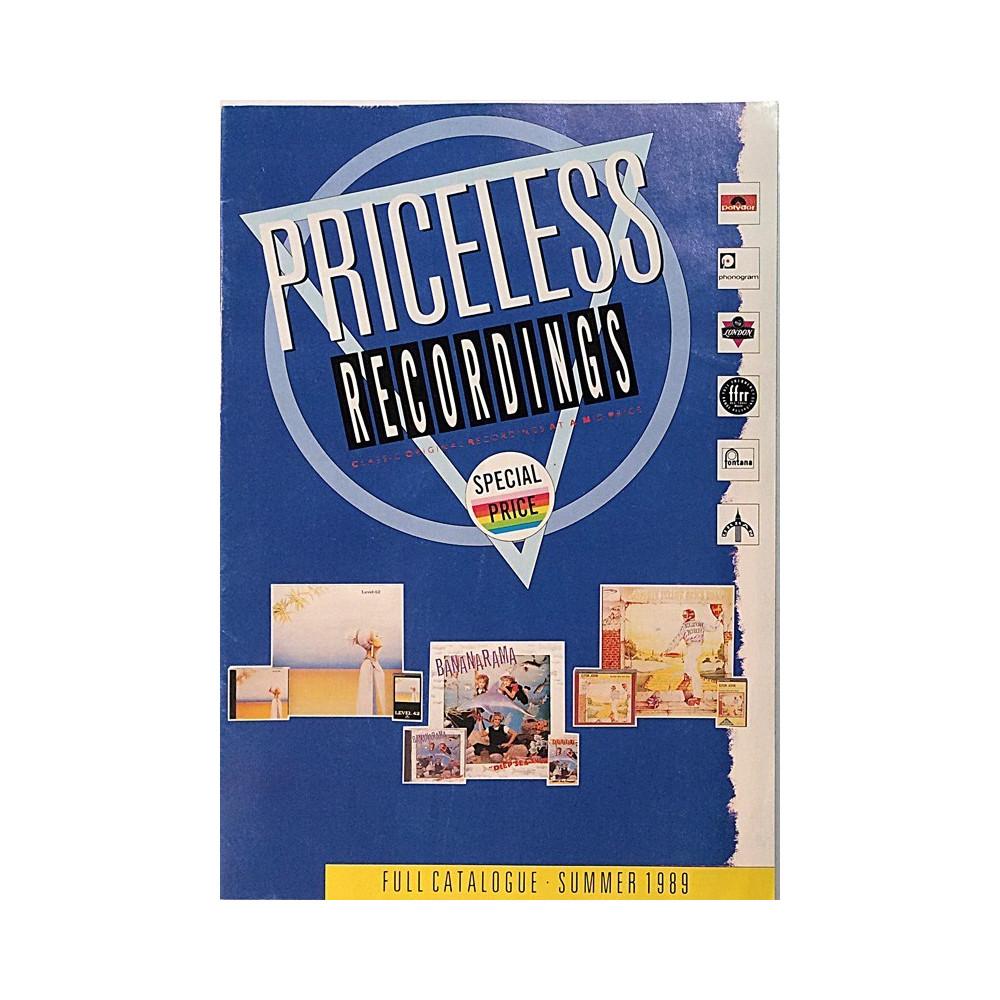 Priceless Recordings 1989  Full catalogue summer 1989 Printed matter