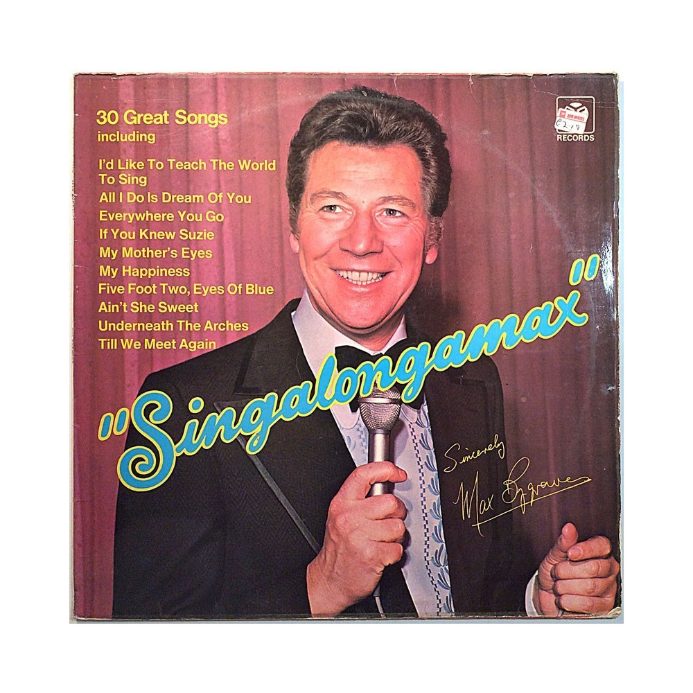 Max Bygraves: Singalongamax  VG / VG ilmainen tuote bonus LP:nä
