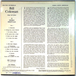 Coleman Bill: sings and plays 12 negro spiritual  kansi VG levy VG+ Käytetty LP