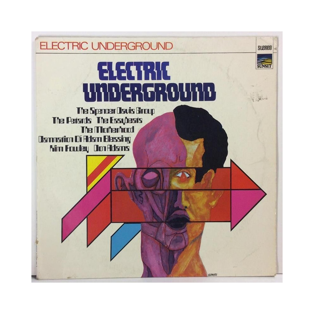 VARIOUS ARTISTS :  ELECTRIC UNDERGROUND  1970 70L SUNSET  kansi  VG+ levy  VG+