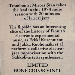 Mircea Stan Quintet / Jukka Ruohomäki 1974 2017 SRE035 Jazz Liisa 12  LP