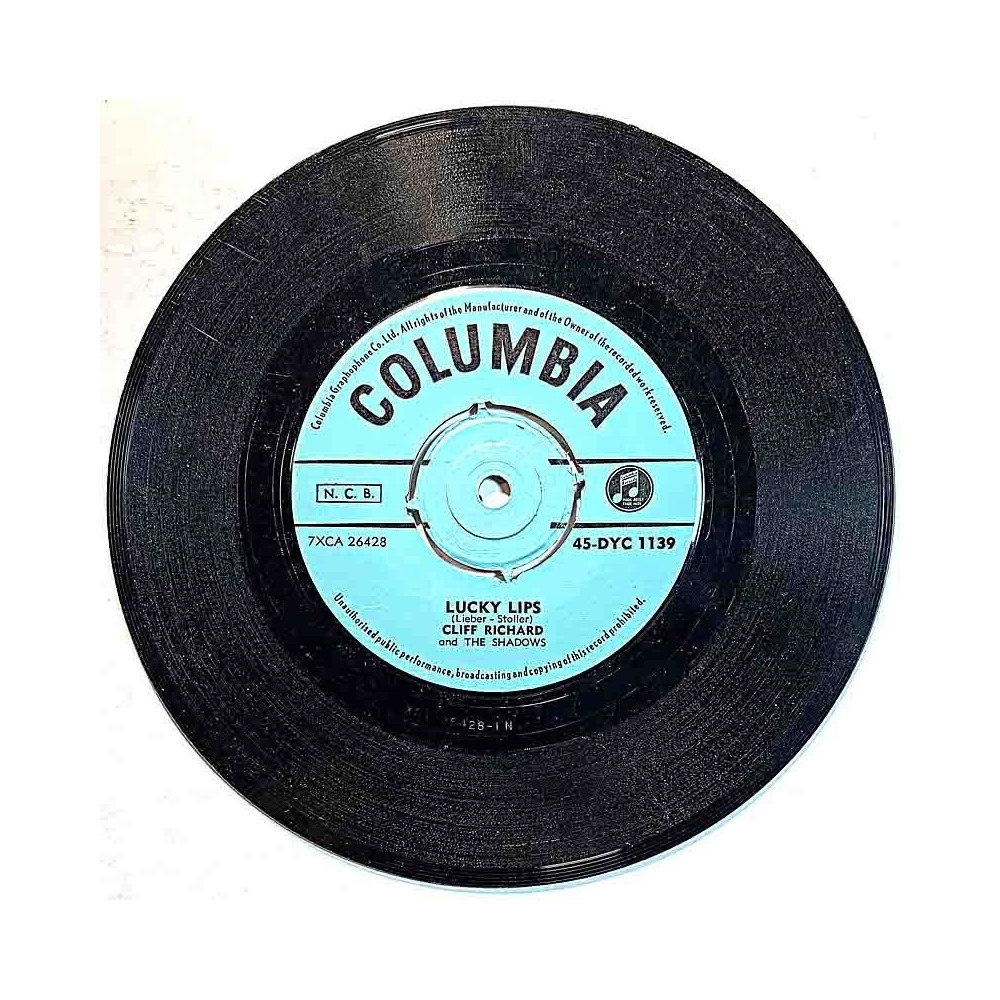 Richard Cliff: Lucky lips / I wonder  kansi Ei kuvakantta levy VG+ käytetty vinyylisingle