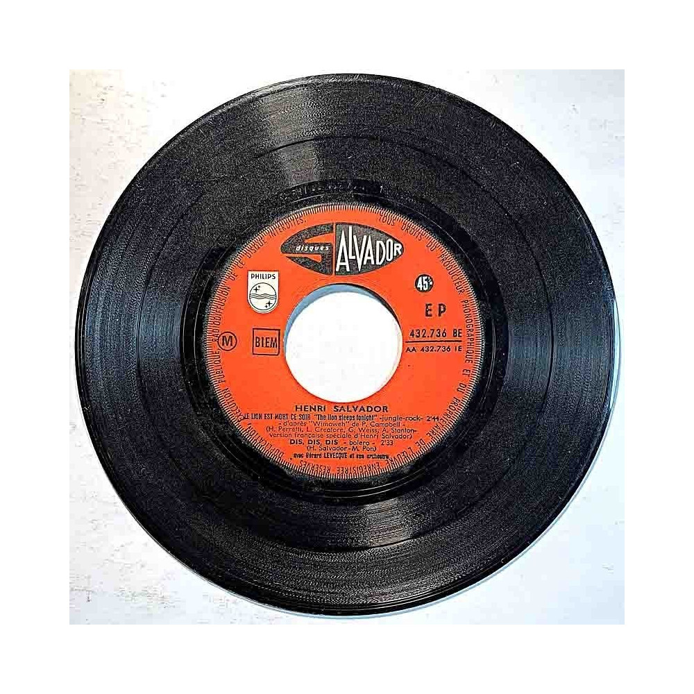 Salvador Henri 1962 432.736 BE The lion sleeps tonight EP begagnad singelskiva