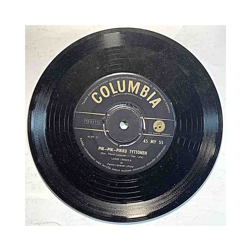 Liemola Lasse 1959 45 MY 55 Pik-Pik-pikku tyttönen / Sun tahdon tähtiin johtaa begagnad singelskiva