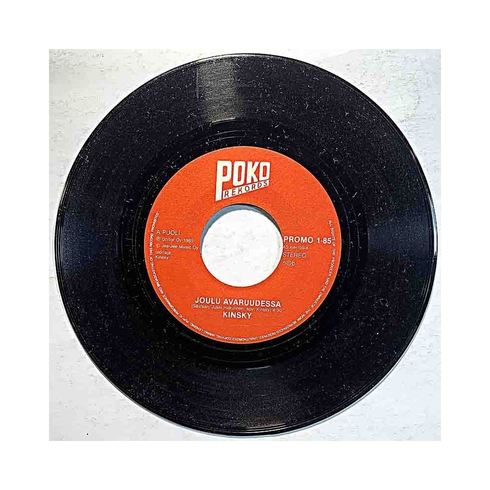 Kinsky 1985 PROMO 1-85 Joulu avaruudessa / Hiljainen sinfonia second hand single