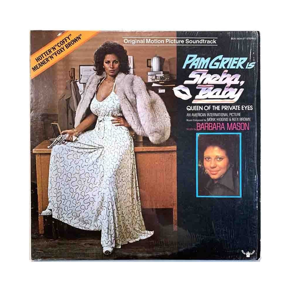 Soundtrack music: Barbara Mason: Pam Grier is Sheba, Baby  kansi VG+ levy EX- Käytetty LP