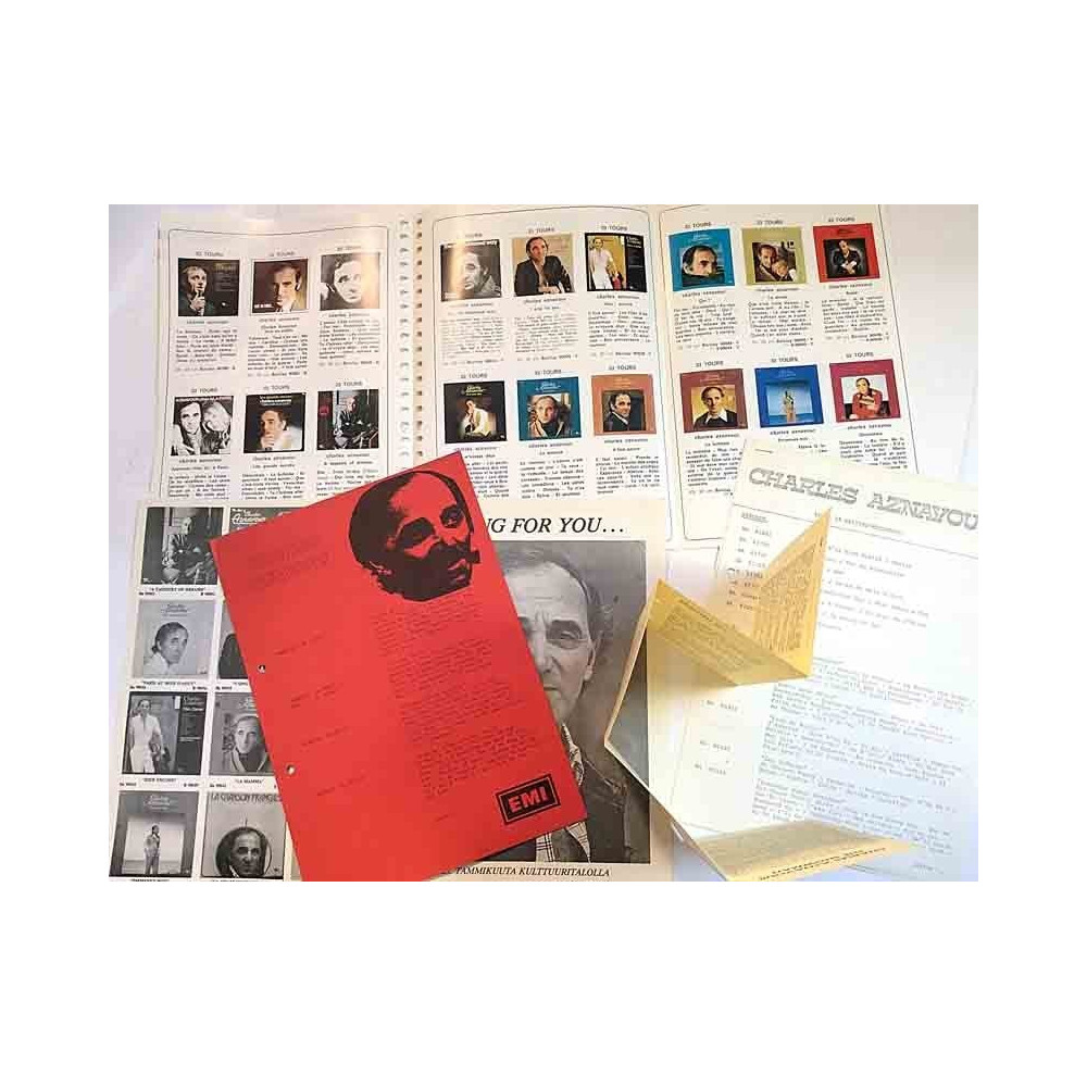 Charles Aznavour 1970’s  levy-yhtiö esitteitä Painotuote