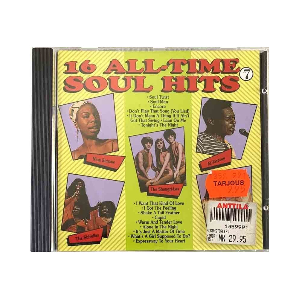 Sam & Dave, Ike & Tina Turner, Percy Sledge ym. 1990 ATM-067 16 al-time Soul hits 7 Used CD