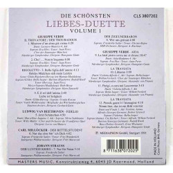 Beethoven, Verdi, Strauss 1991 CLS 3807202 Most beautiful Love-Duets volume 1 Used CD