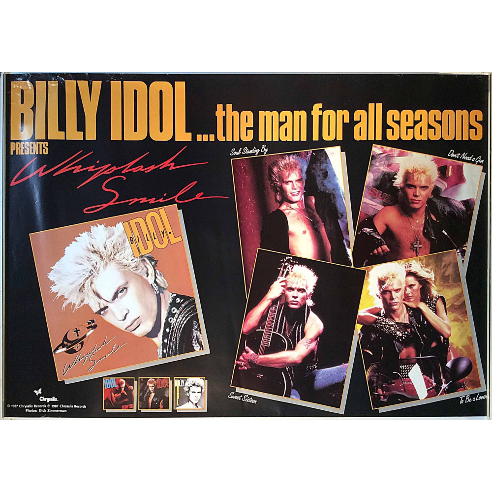 Idol Billy...the man for all seasons : Whiplash Smile poster 100cm x 68cm - Juliste