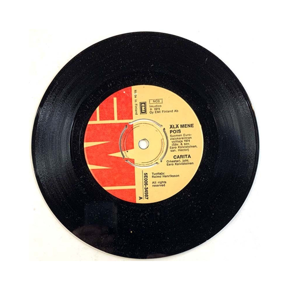 Carita 1974 5E006-34987 Älä mene pois / Aikapeili second hand single