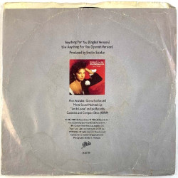 Estefan Gloria: Anything for you / Anything for you (spanish)  kansi VG- levy EX- käytetty vinyylisingle PS