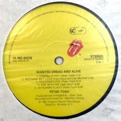 Tosh Peter: Wanted Dread & Alive  kansi EX levy EX Käytetty LP