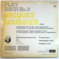 Loussier Jacques: Play Bach No.2  kansi VG levy VG+ Käytetty LP