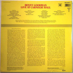 Goodman Benny: Live at Carnegie Hall 2LP  kansi EX levy EX Käytetty LP