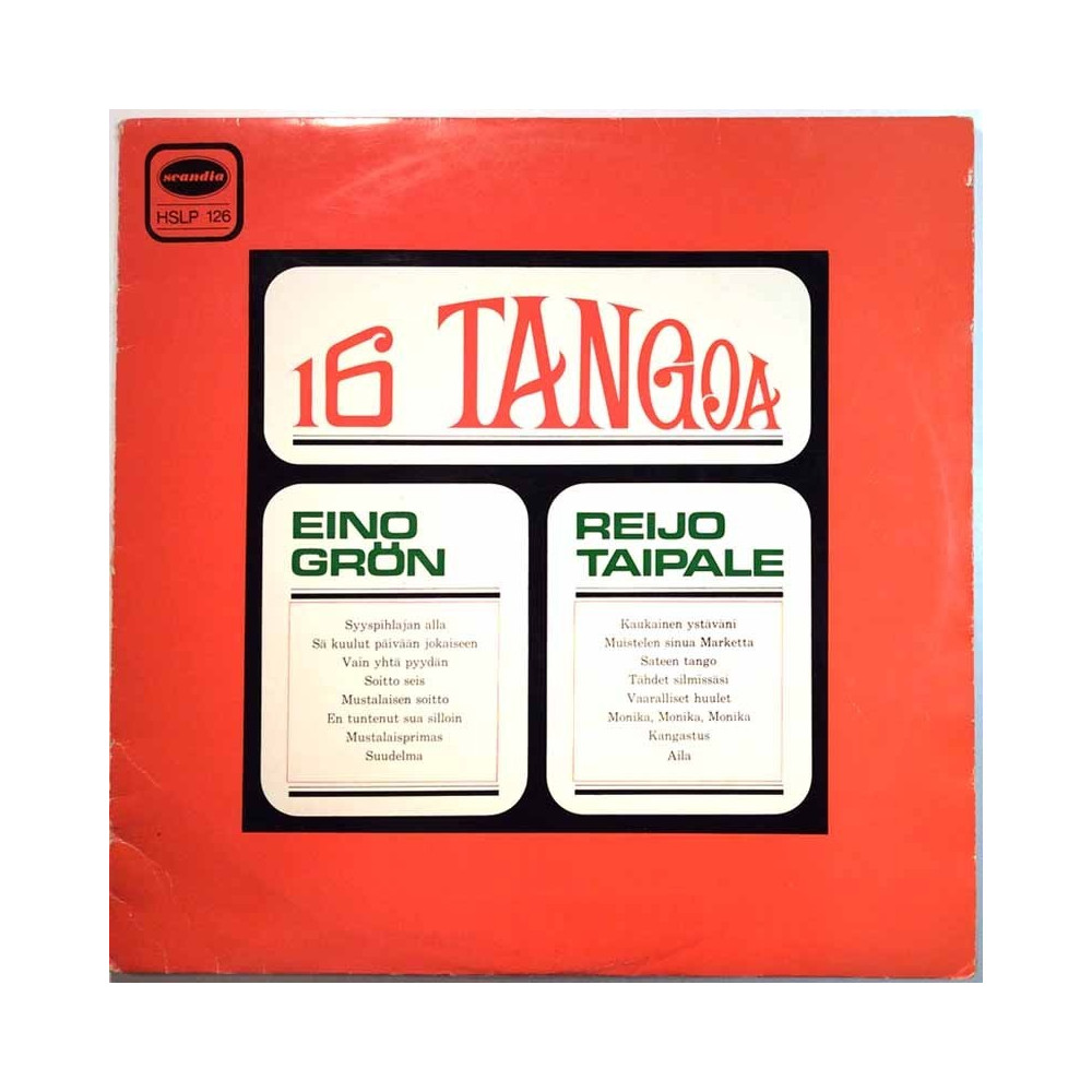 Eino Grön / Reijo Taipale: 16 Tangoa  kansi VG- levy VG- Käytetty LP