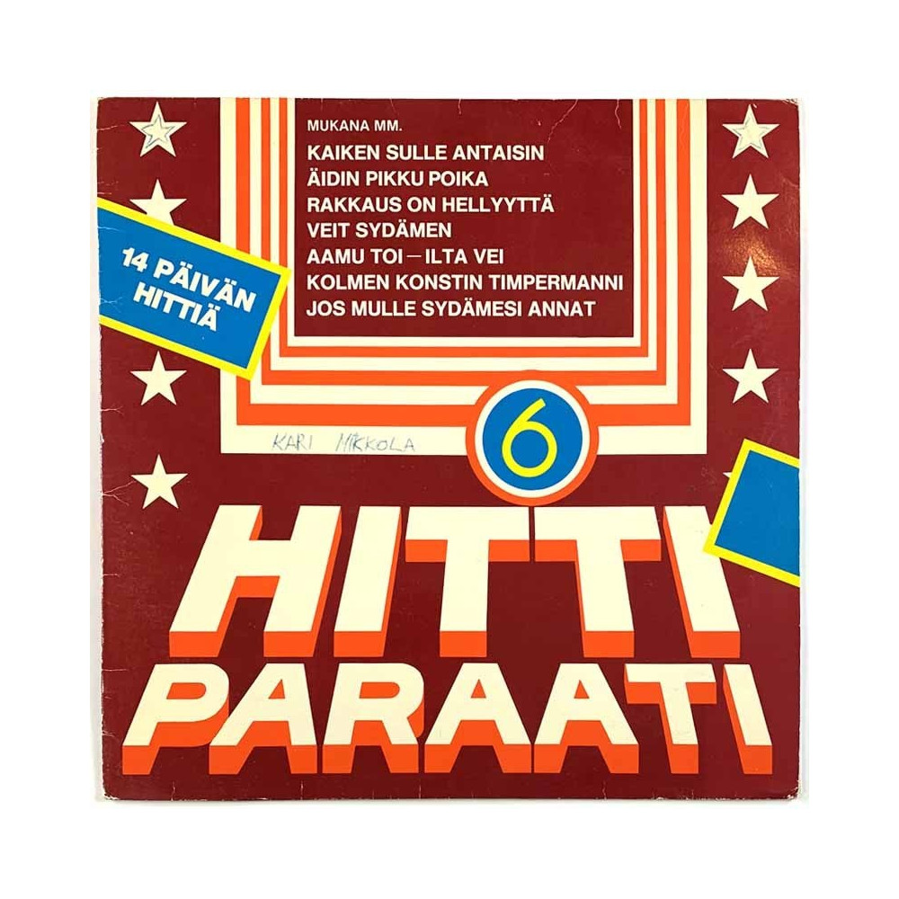 VeePee Lehto, Matti ja Teppo ym.: Hittiparaati 6  kansi VG levy VG LP