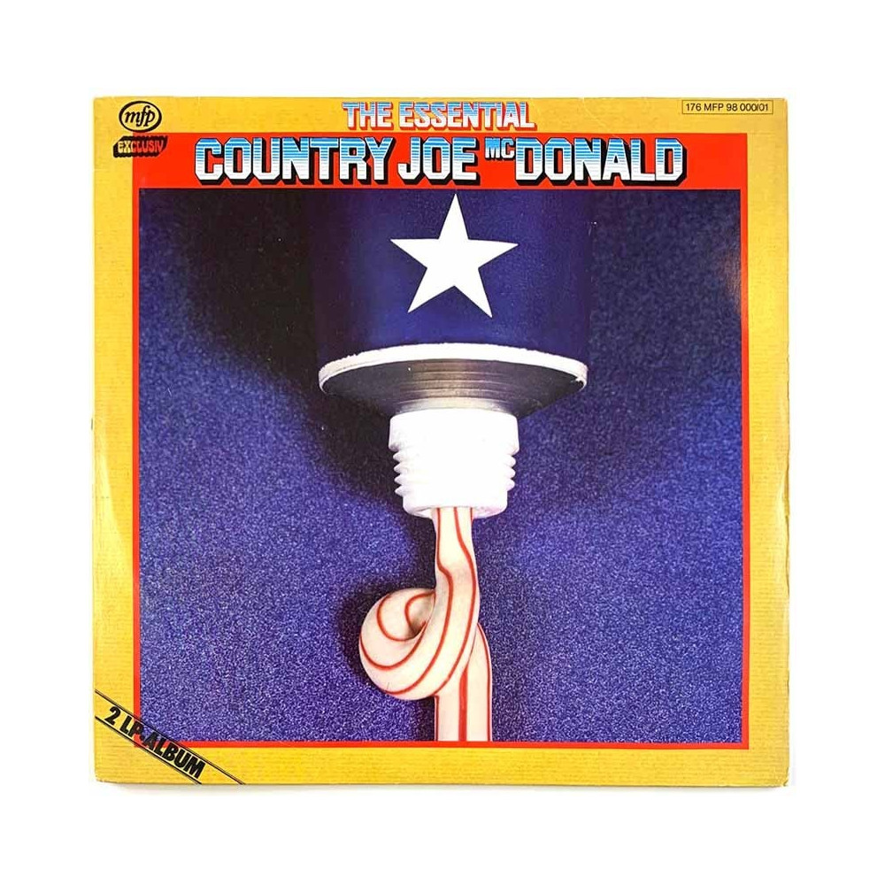 Country Joe McDonald: The Essential 2LP  kansi VG+ levy EX LP