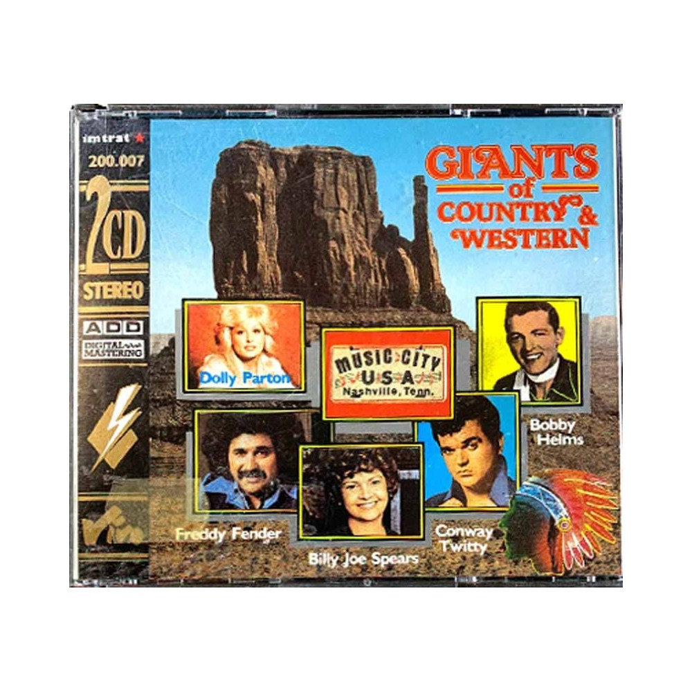 Dolly Parton, Willie Nelson, Johnny Cash ym.: Giants of Country & Western 2CD  kansi EX levy EX Käytetty CD