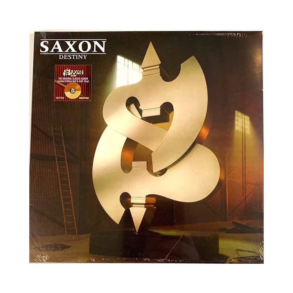 Saxon 1988 BMGCAT166LP Destiny - half & half vinyl LP