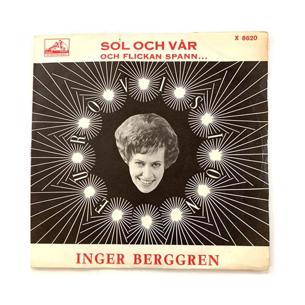 Berggren Inger: Sol och vår / Och flickan spann...  kansi VG levy VG+ käytetty vinyylisingle