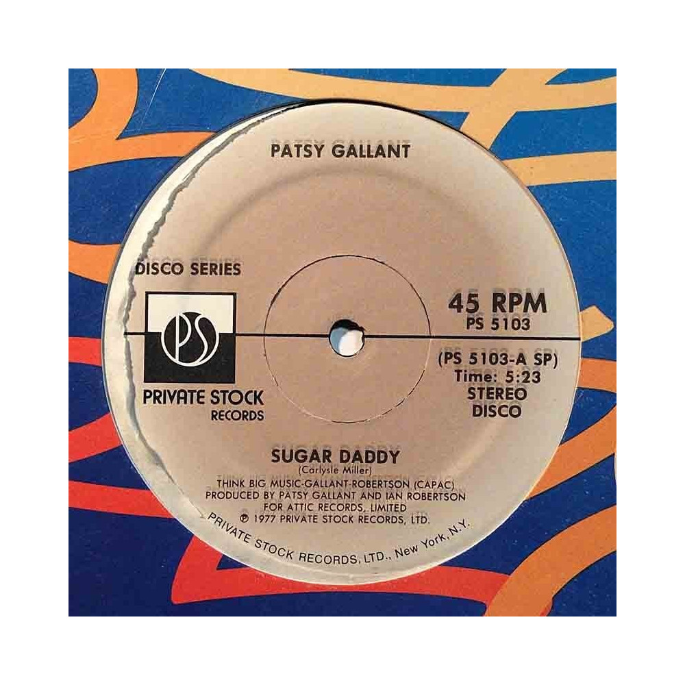 Gallant Patsy: Sugar Daddy / It's Raining This Morning 12”-maxi  kansi VG+ levy EX Käytetty LP