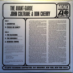 Coltrane John & Don Cherry 1967 081227945190 The Avant-Garde MONO LP