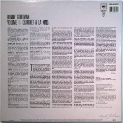 Goodman Benny Käytetty LP-Levy Volume II: Clarinet A La King  kansi VG+ levy EX Käytetty LP