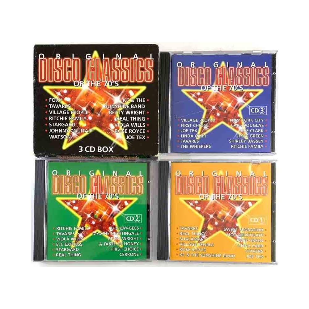 Linda Carr, Tavares, Shalamar, Foxy... CD-levy Original Disco Classics of the 70’s 3CD  kansi EX levy EX Käytetty CD