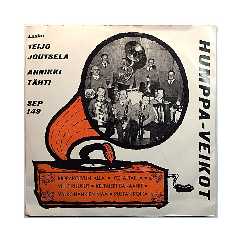 Humppa-Veikot 1961 SEP 149 Yö Altailla, Pustan Poika ja monia muita begagnad singelskiva