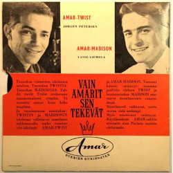 Lasse Liemola / Jörgen Petersen 1962 YEP-98  YS-97 Amar Twist / Amar Madison begagnad singelskiva
