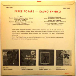 Förars Pärre / Kauko Käyhkö: La Bella, Kaksi kynttilää / Kriminal-Tango, Simbi Solvarson  kansi EX levy EX käytetty vinyylisingl