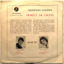 Mäkelä Irmeli  / Lasse Liemola 1958 MY-EP 711 Irmeli ja Lasse EP begagnad singelskiva
