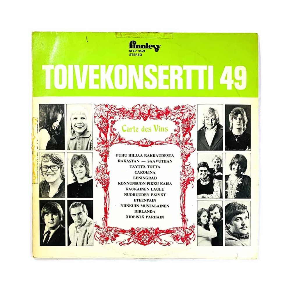 Carola, Kai Hyttinen, Frederik ym. LP Toivekonsertti 49  kansi G+ levy VG+ LP