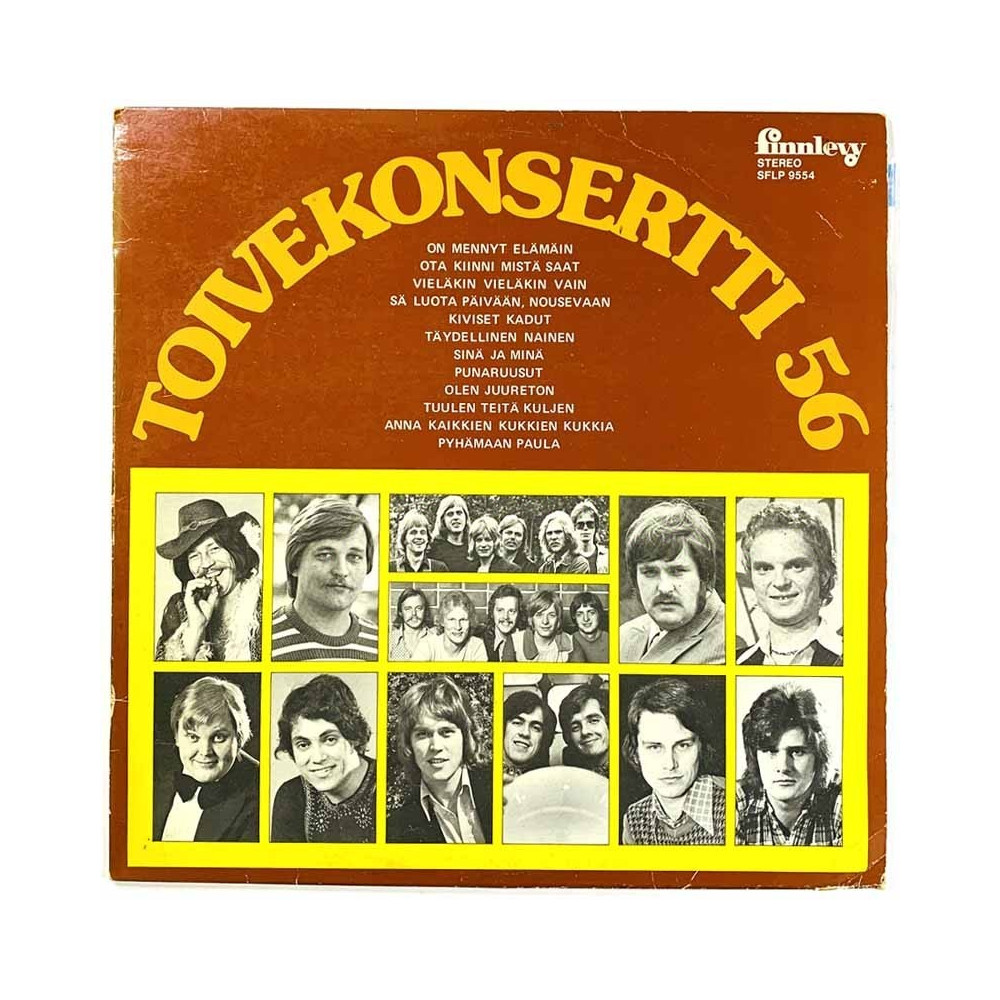 Johnny, Karma, Pepe Willberg ym. LP Toivekonsertti 56  kansi VG levy VG+ LP