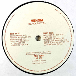 Venom 1982 BRC 1908 Black Metal LP