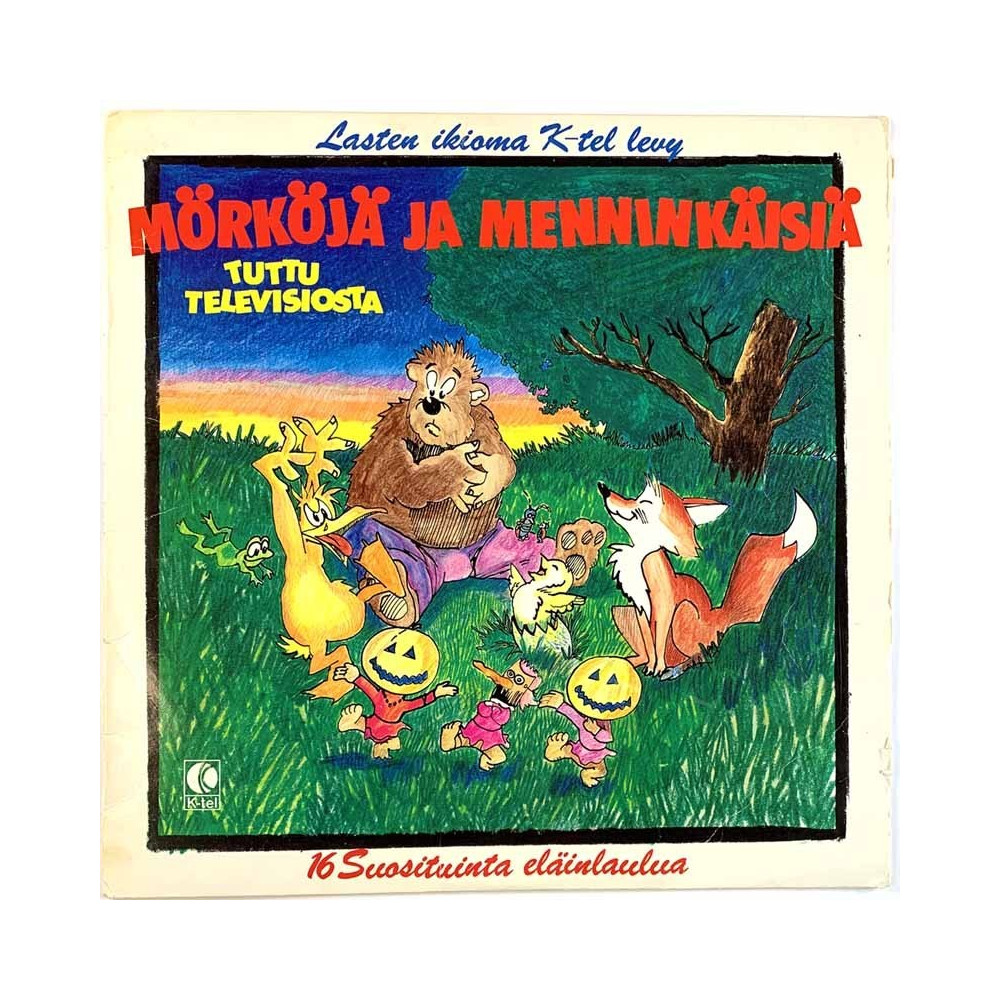 Lasten ikioma K-tel levy LP Mörköjä ja Menninkäisiä 16 eläinlaulua  kansi VG levy EX Käytetty LP