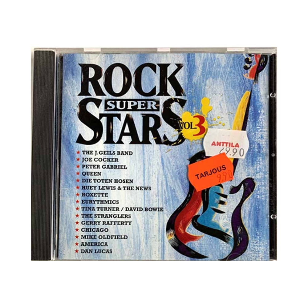 Queen, Joe Cocker, Peter Gabriel ym. CD Rock super stars 3  kansi EX levy EX Käytetty CD