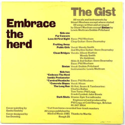 Gist LP Embrace the herd  kansi VG levy EX LP
