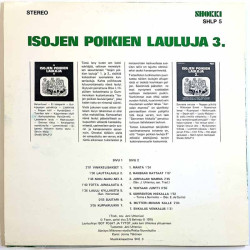 Isot pojat ja tytöt, Jani Uhlenius LP Isojen poikien lauluja 3.  kansi G levy EX Käytetty LP