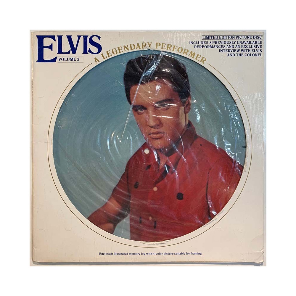 Elvis LP A legendary performer volume 3  kansi VG levy EX Käytetty LP