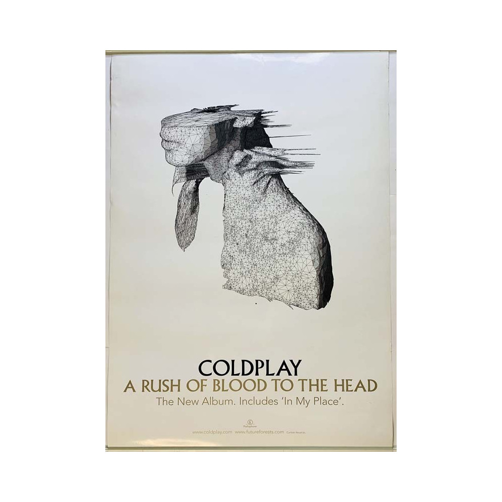 Coldplay: Rush Of Blood To The Head, Begagnat Poster, år 2002 bredd 50cm  höjd 70 cm Promoaffisch