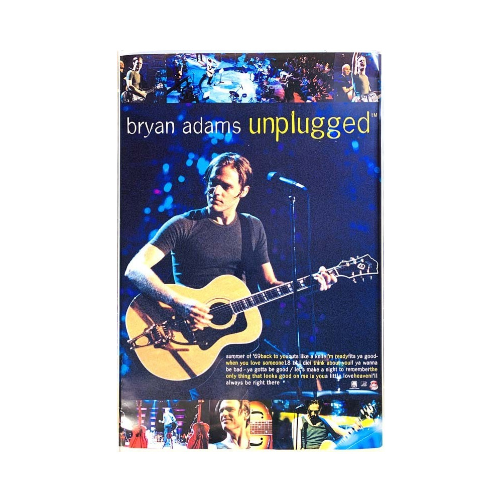 Adams Bryan, Unplugged, Begagnat Poster, år 1997 bredd 50cm  höjd 76 cm Promoaffisch
