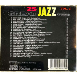 Quincy Jones, Nina Simone ym. CD 25 great jazz vol.3  kansi EX levy EX Käytetty CD