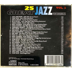 Sarah Vaughan, Chick Corea ym. CD 25 great jazz vol.1  kansi EX levy EX Käytetty CD
