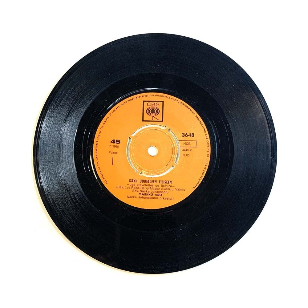 Aro Markku vinyylisingle Käyn uudelleen eiliseen / Mä luulen vain  kansi Ei kuvakantta levy VG käytetty vinyylisingle PS
