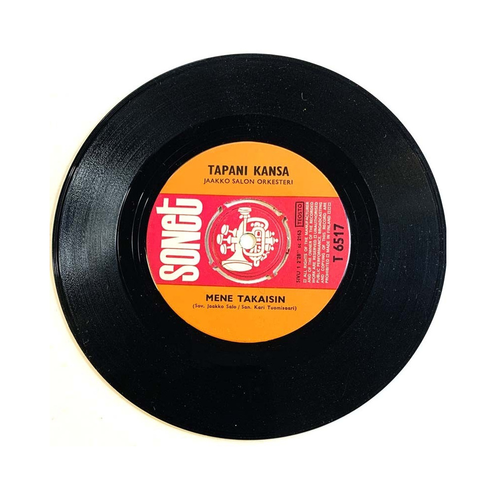 Kansa Tapani 1968 T 6517 Mene Takaisin / Käymme Yhdessä Ain begagnad singelskiva