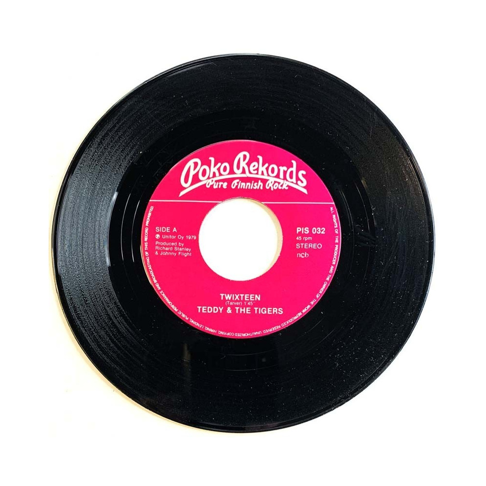 Teddy & The Tigers vinyylisingle Twixteen / Fabulous  kansi Ei kuvakantta levy EX- käytetty vinyylisingle PS